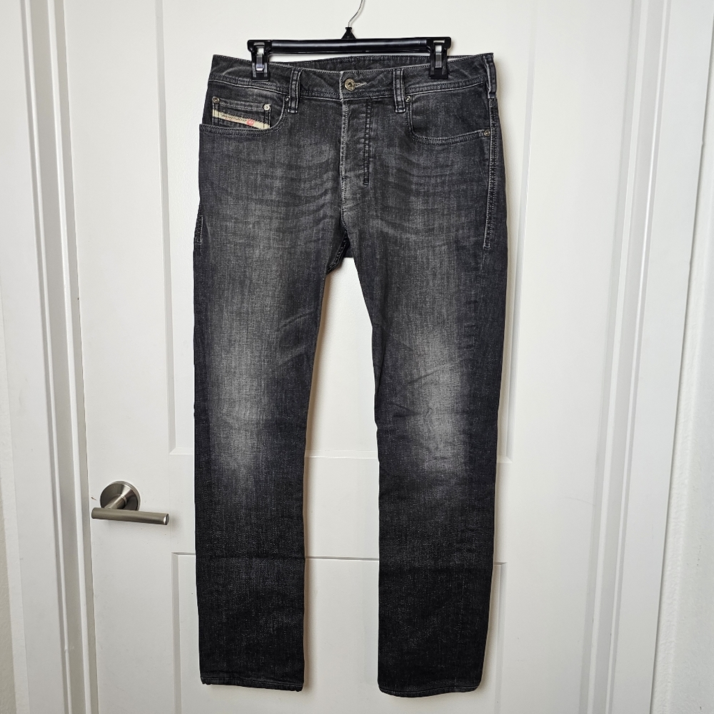 Diesel zathan stretch boot cut 30x32 black faded jeans